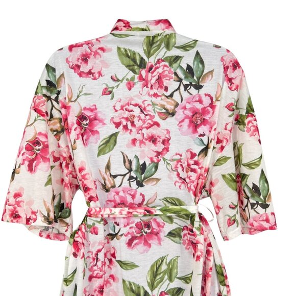 Show Me Your Mumu Floral Kimono Robe Pink Green One Size - Picture 5 of 9
